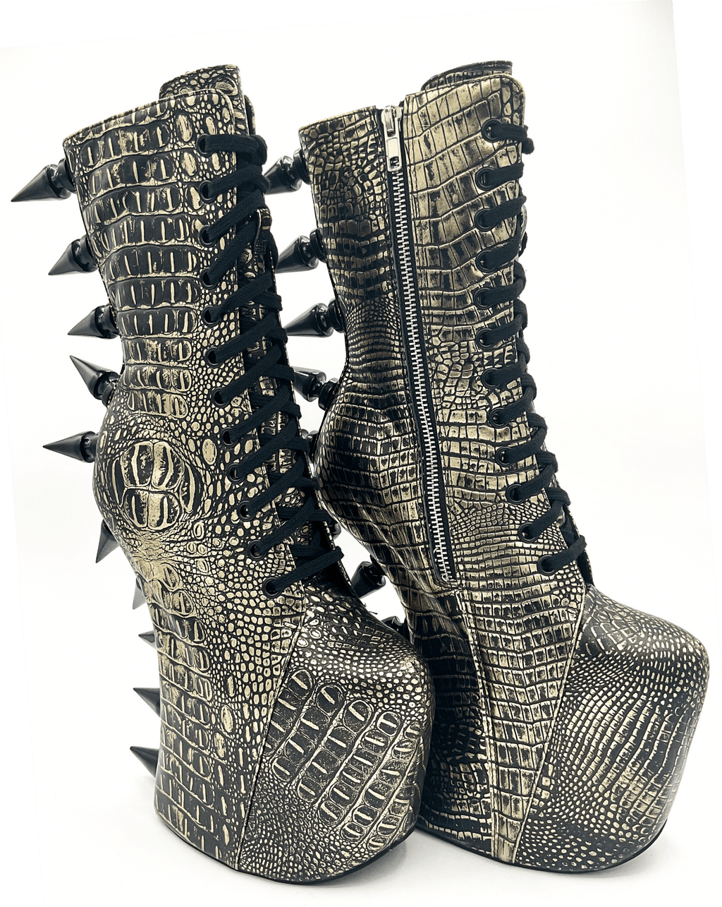 Prehistoric Gold Platform Boot - Angel's House of Design Co.