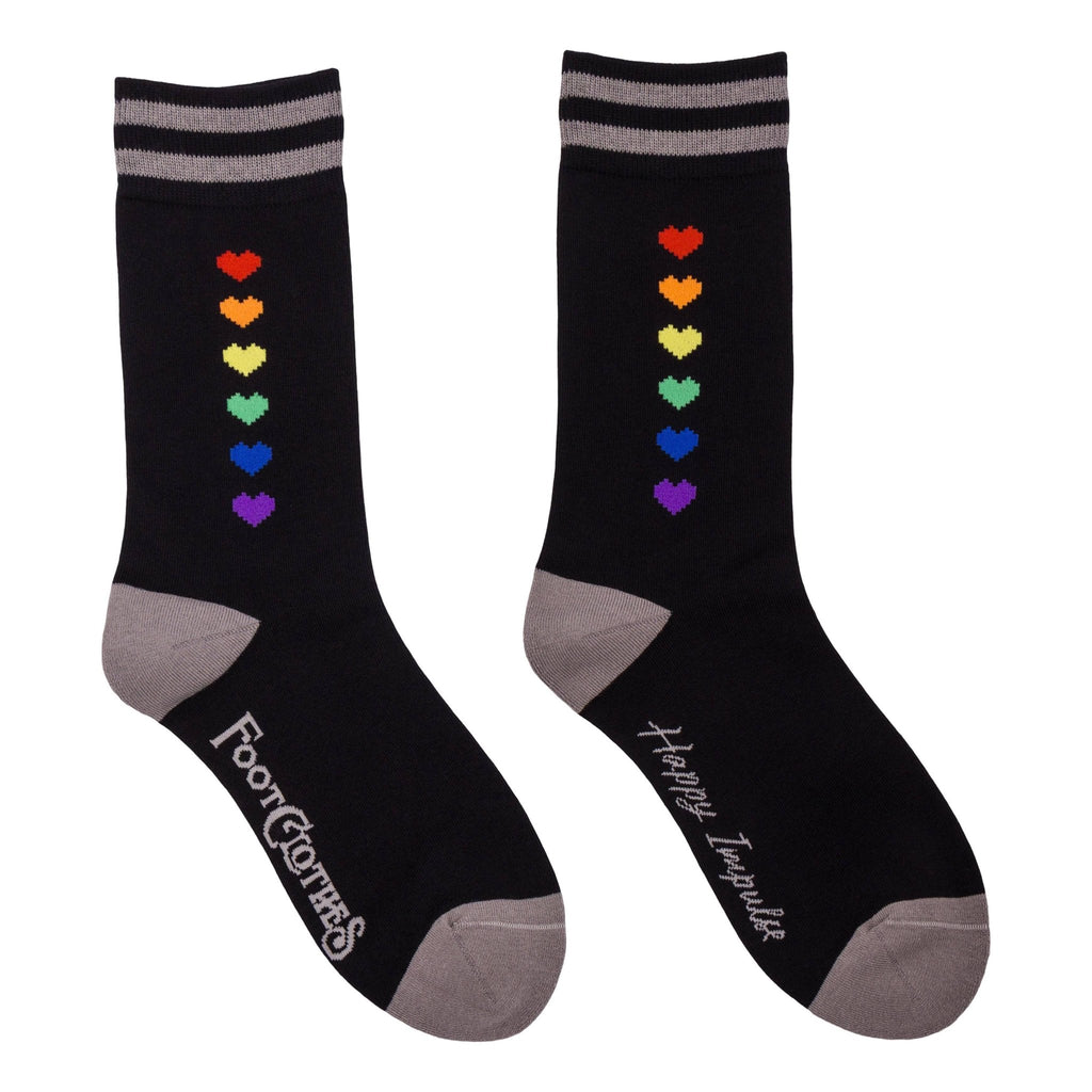 Pride Pixel Hearts Crew Socks - Angel's House of Design Co.