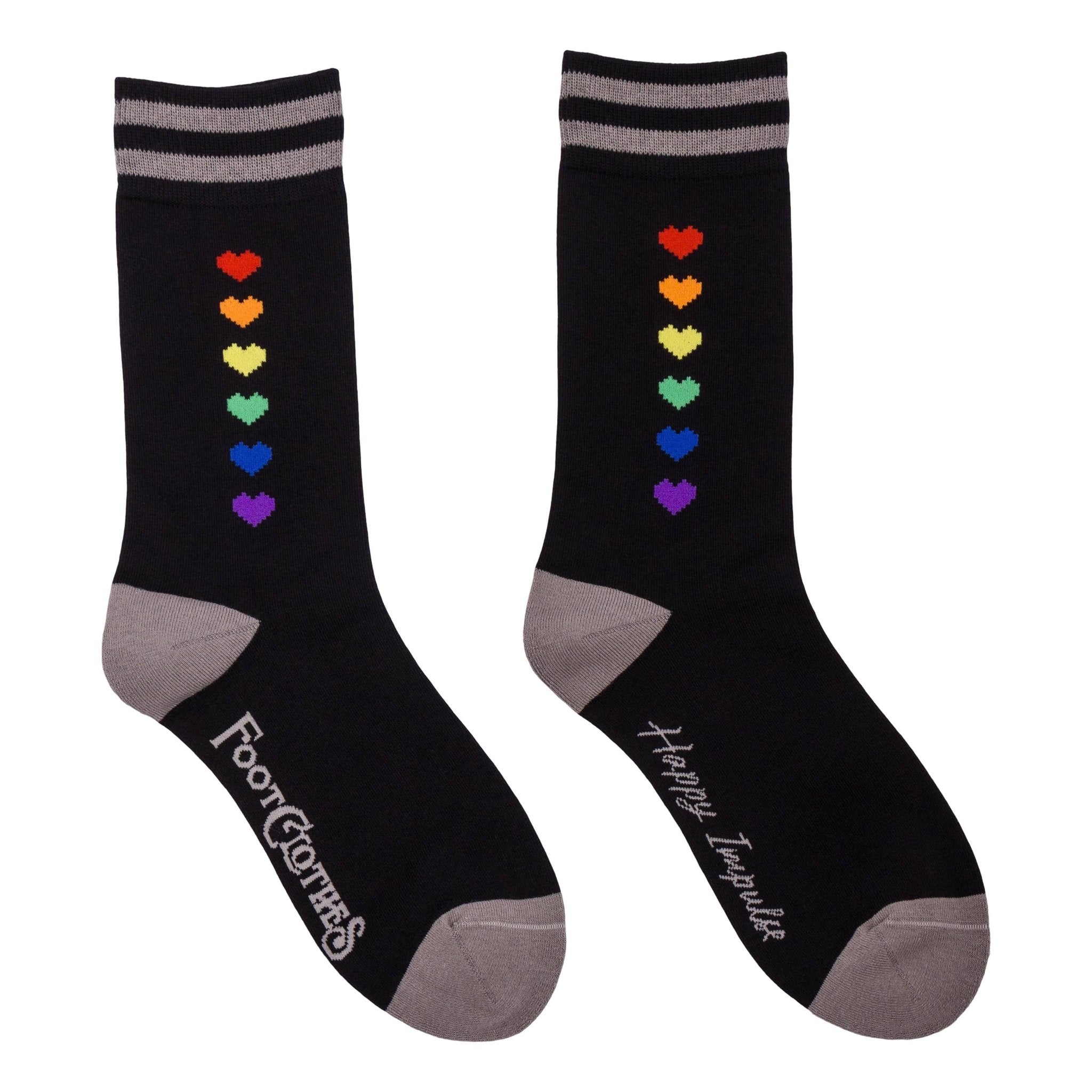 Pride Pixel Hearts Crew Socks - Angel's House of Design Co.