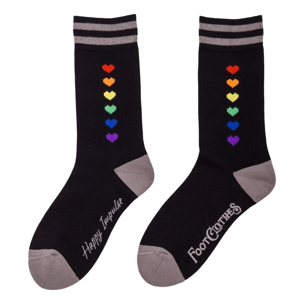 Pride Pixel Hearts Crew Socks - Angel's House of Design Co.