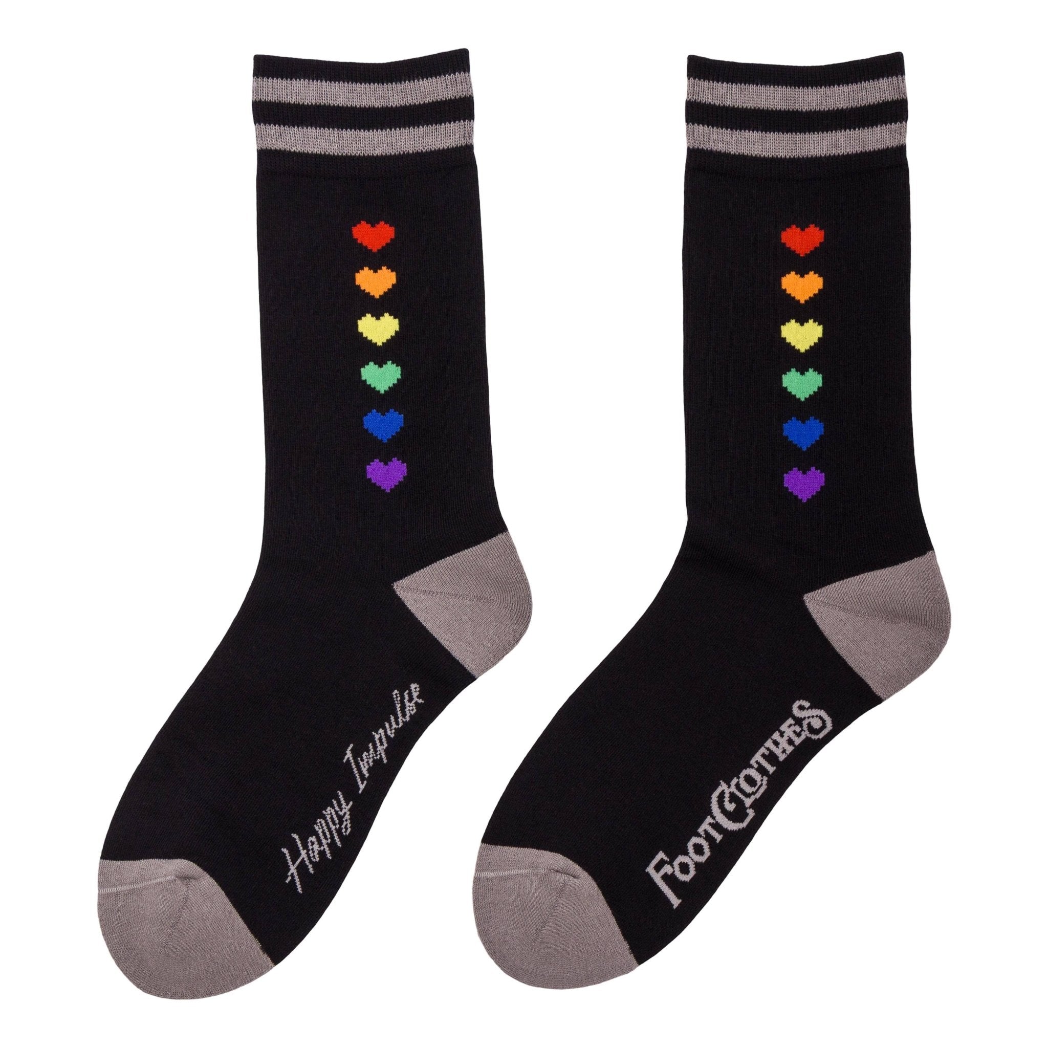 Pride Pixel Hearts Crew Socks - Angel's House of Design Co.