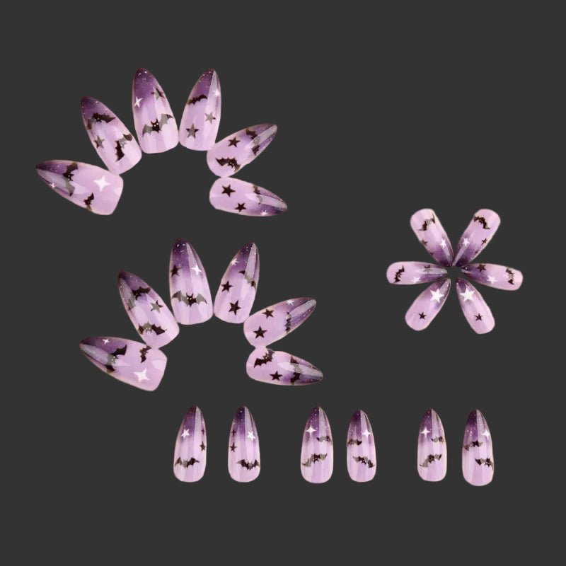 Purple Bat Nail Set - Angel's House of Design Co.