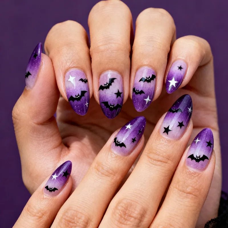 Purple Bat Nail Set - Angel's House of Design Co.