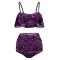 Purple Spiderweb & Rose Loose Top Bikini Swimsuit - Angel's House of Design Co.