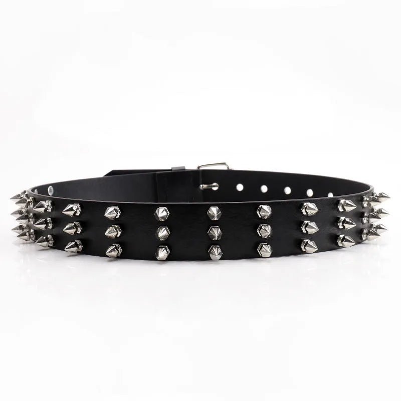 Pyramid Spikes 3 Row Unisex Belt - Angel's House of Design Co.