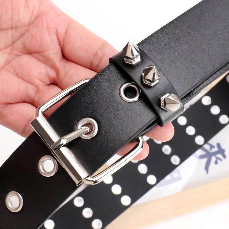 Pyramid Spikes 3 Row Unisex Belt - Angel's House of Design Co.