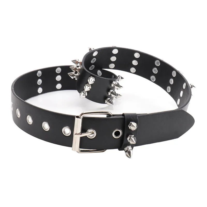 Pyramid Spikes 3 Row Unisex Belt - Angel's House of Design Co.