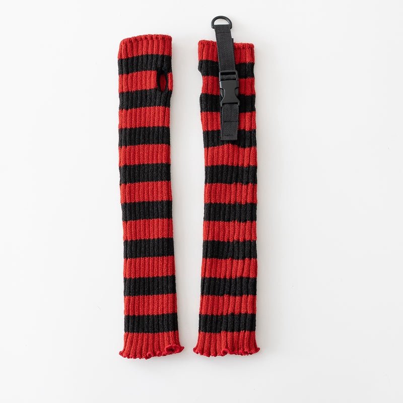 Red and Black Arm Warmer Gloves - Angel's House of Design Co.