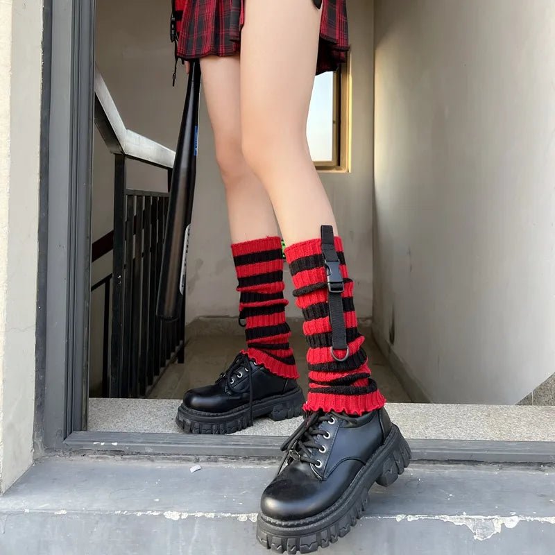 Red and Black Arm Warmer Gloves - Angel's House of Design Co.