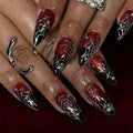Red and Black Spiderweb Nails - Angel's House of Design Co.
