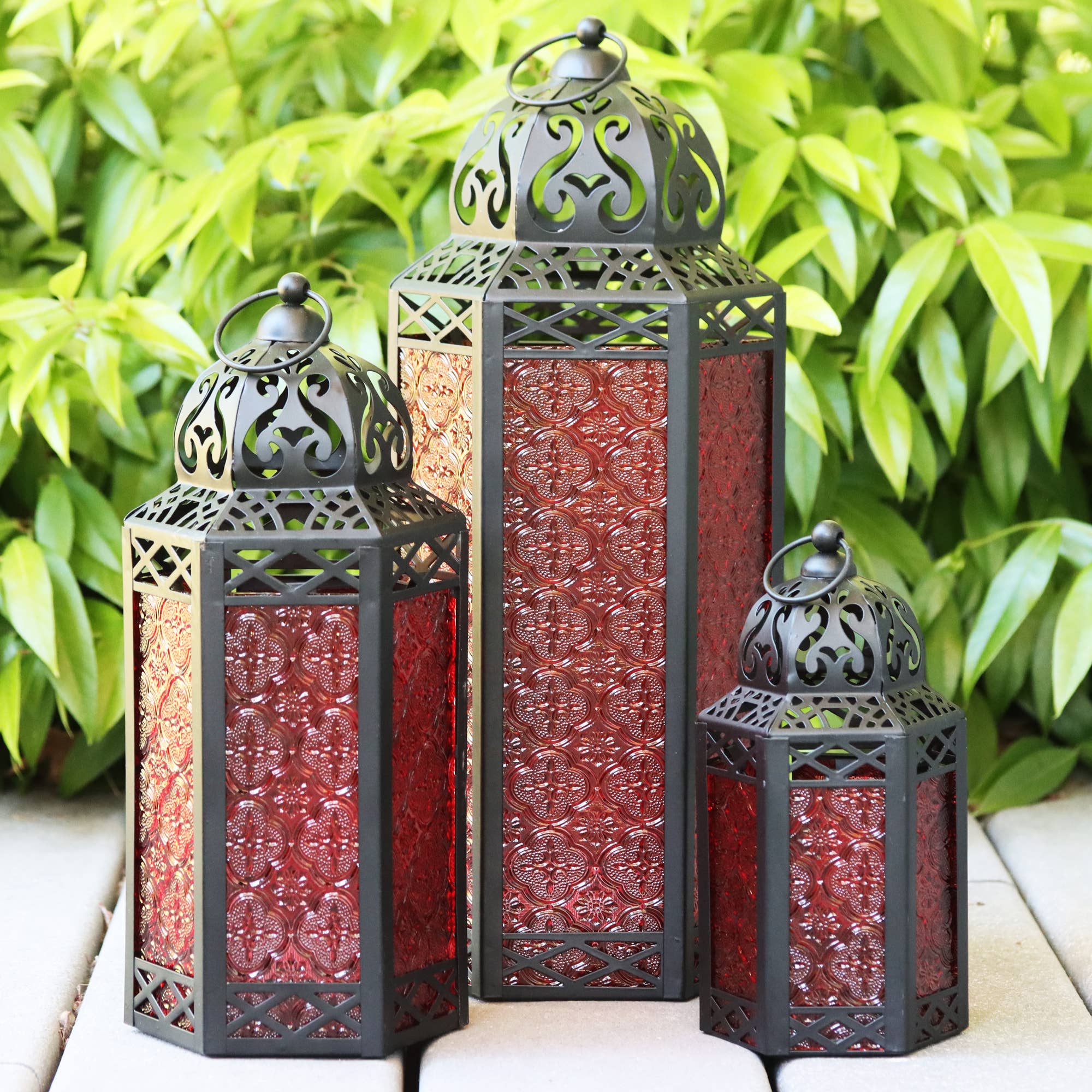 Red Moroccan Candle Lantern - Angel's House of Design Co.