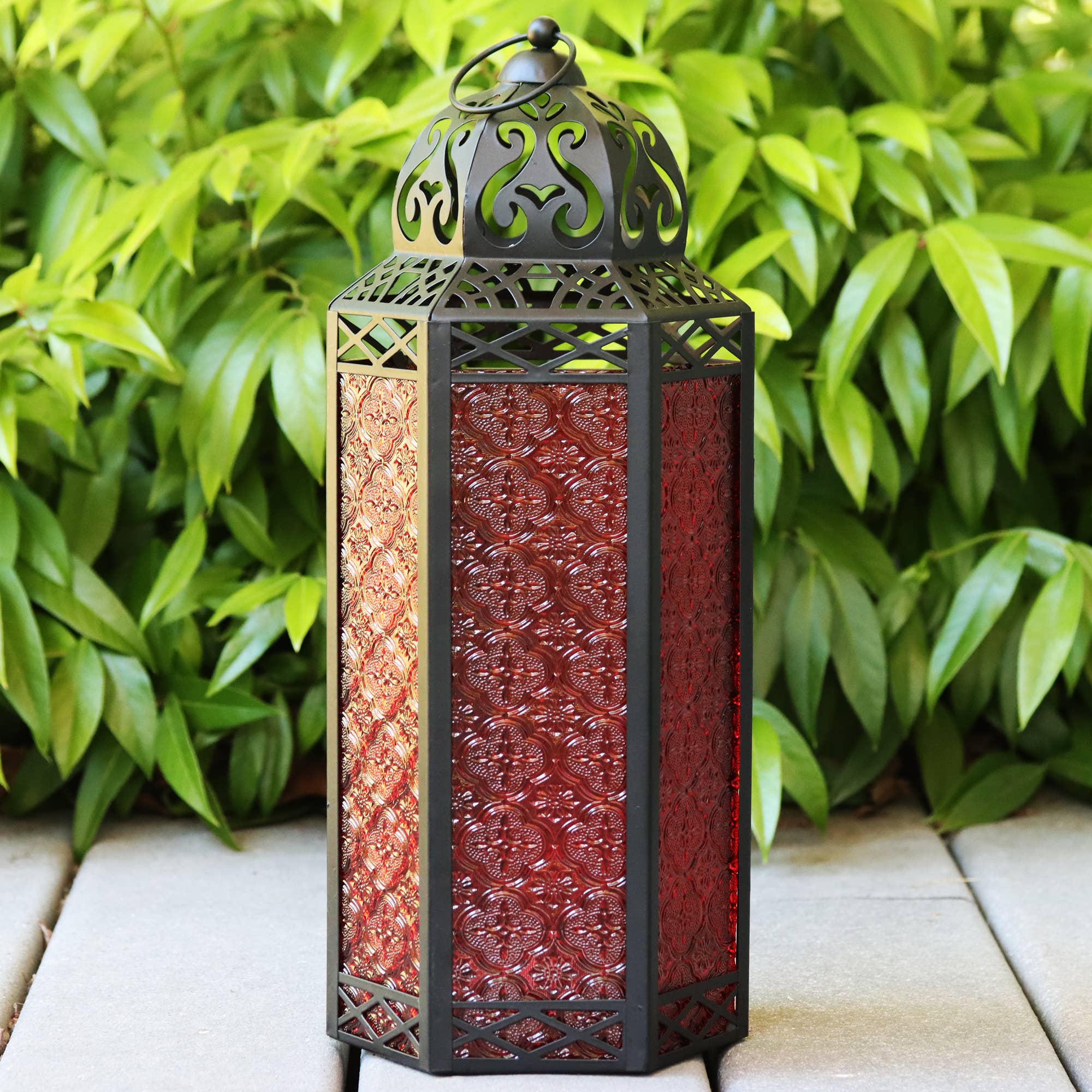 Red Moroccan Candle Lantern - Angel's House of Design Co.