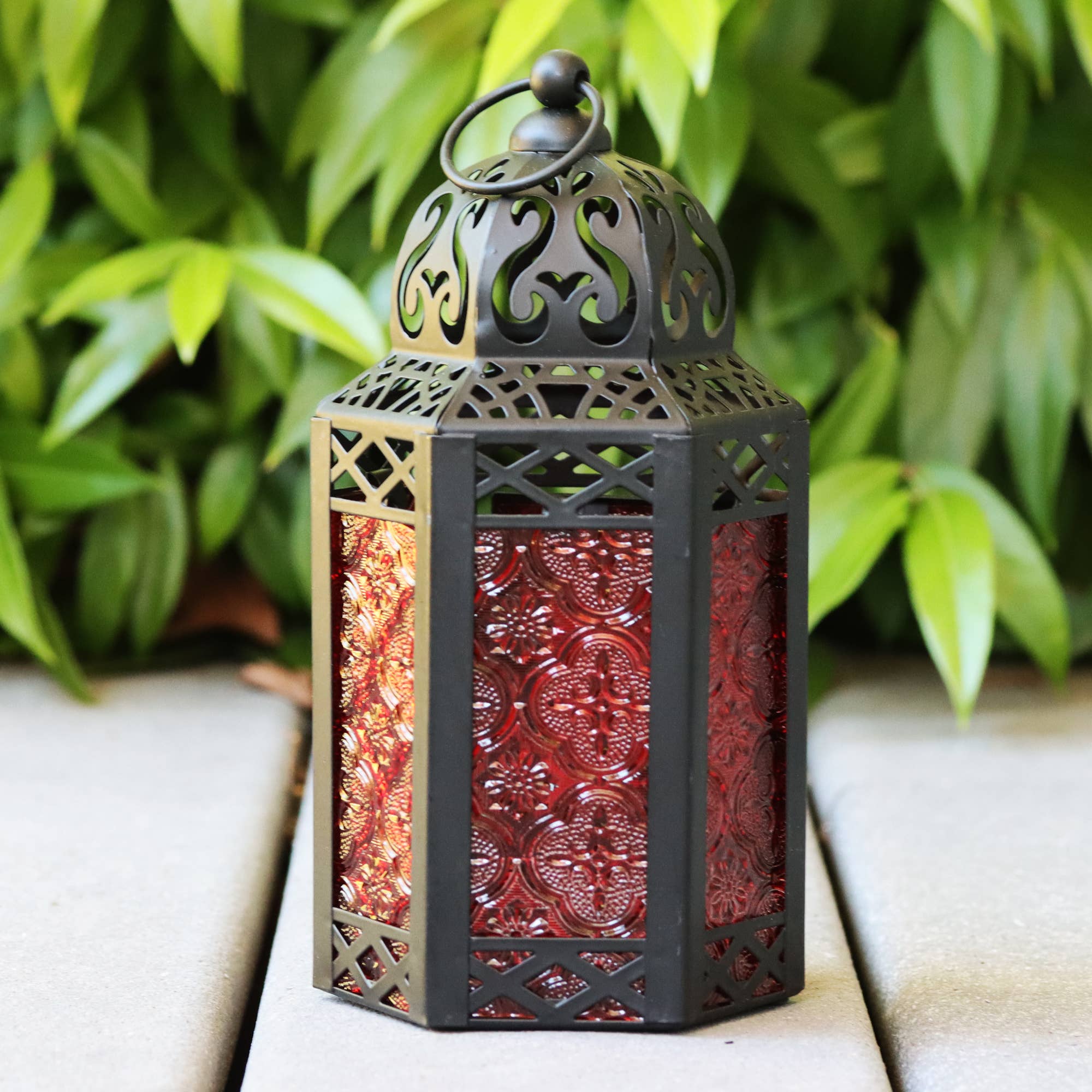 Red Moroccan Candle Lantern - Angel's House of Design Co.