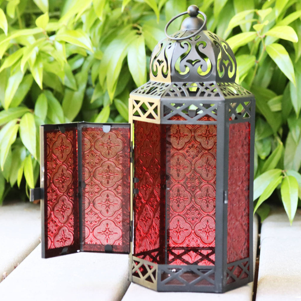Red Moroccan Candle Lantern - Angel's House of Design Co.