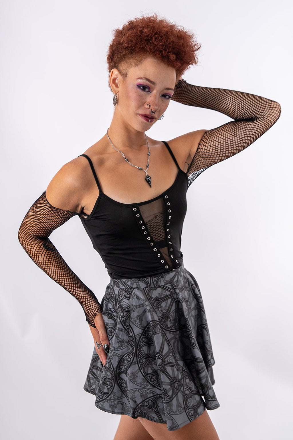 Red Rose Window Circle Skirt - Angel's House of Design Co.
