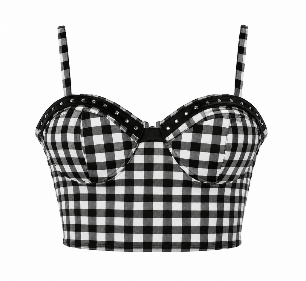 Retro Black & White Bustier Top - Angel's House of Design Co.