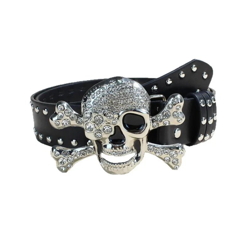 Rhinestones Skull and Cross Bone Belt - Angel's House of Design Co.