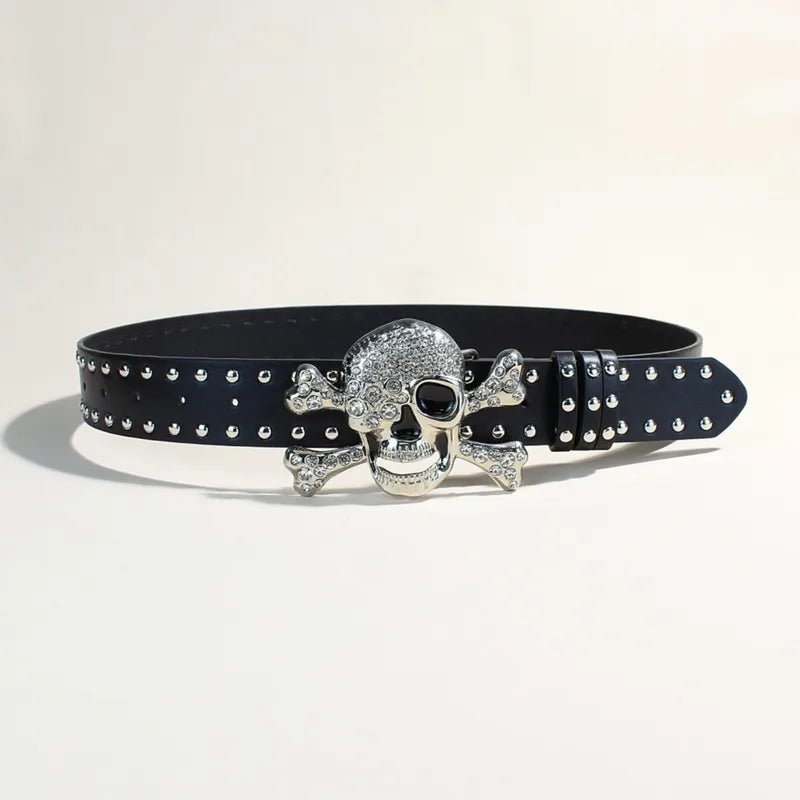 Rhinestones Skull and Cross Bone Belt - Angel's House of Design Co.