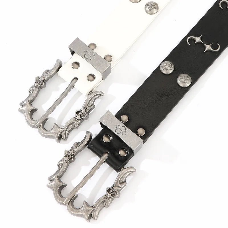 Rivet-carved Pin Buckle Belt - Angel's House of Design Co.