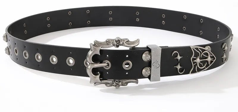 Rivet-carved Pin Buckle Belt - Angel's House of Design Co.