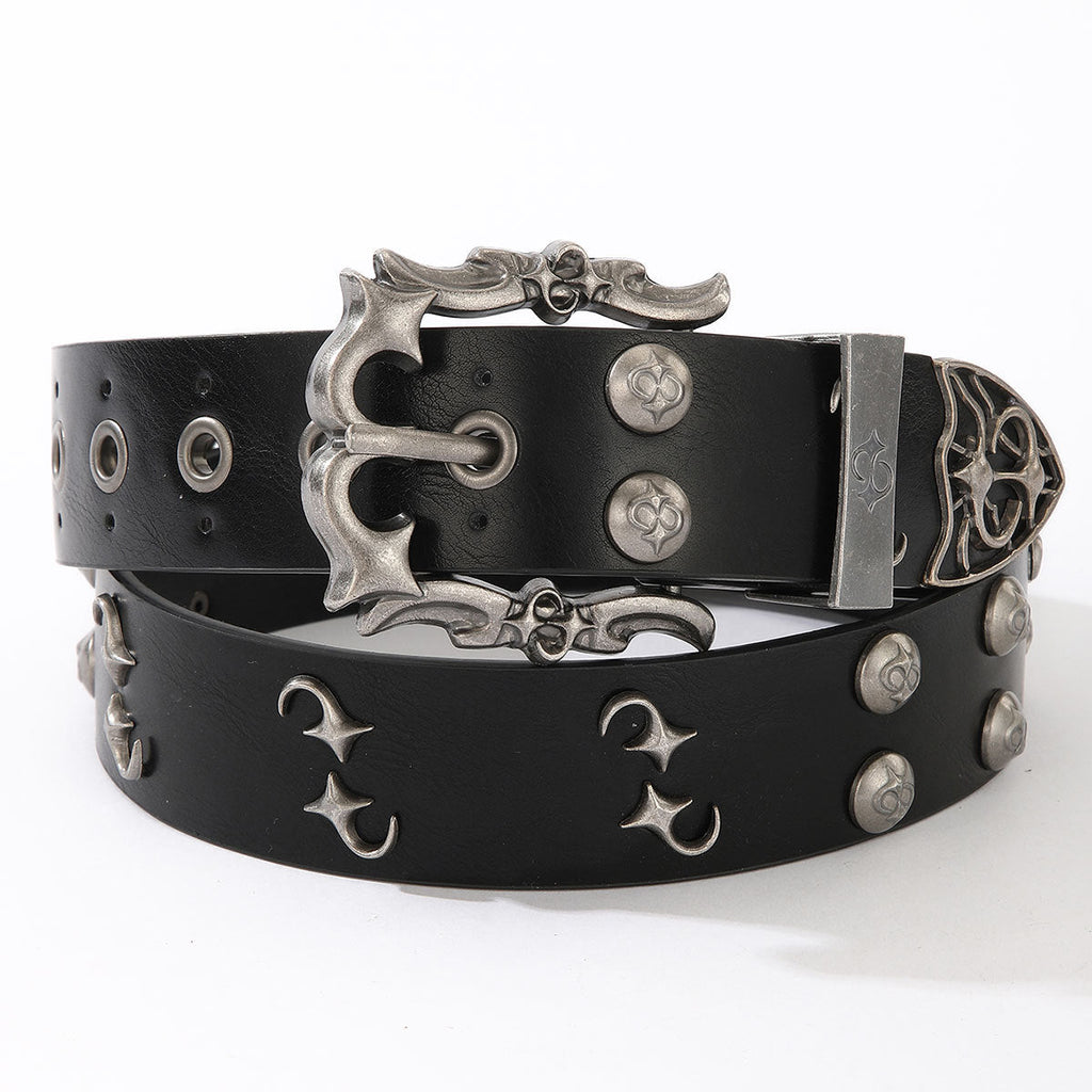 Rivet-carved Pin Buckle Belt - Angel's House of Design Co.