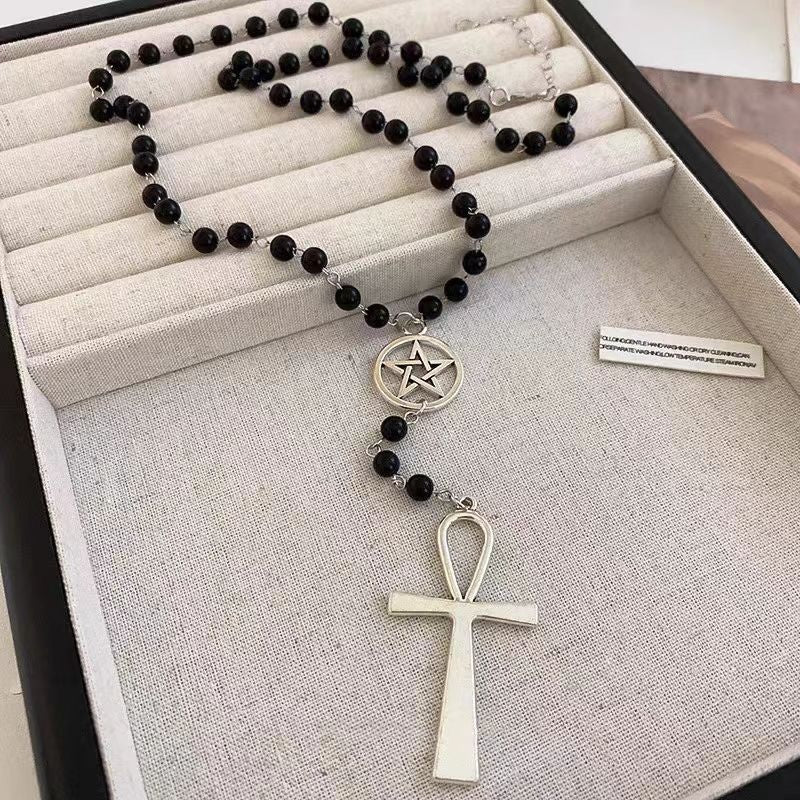Rosary Ankh Necklace - Angel's House of Design Co.