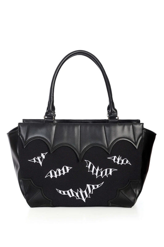 Banned Apparel Striped Bats Gothic Punk Emo Black Release The Bats Handbag Bag