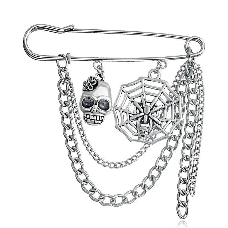 Safety Pin Brooch/Pin with Chains - Angel's House of Design Co.