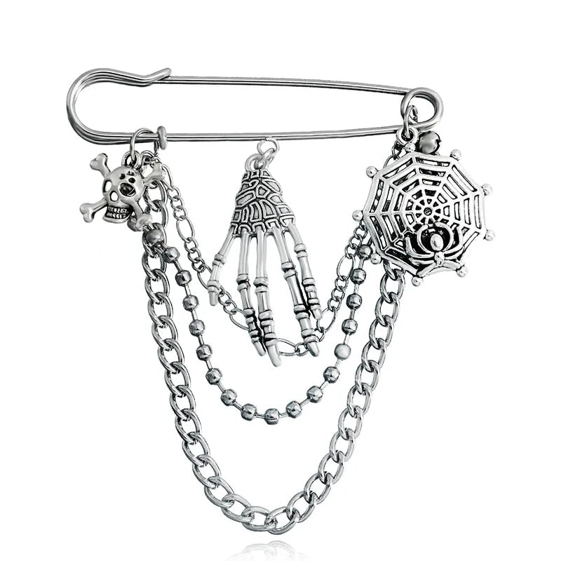 Safety Pin Brooch/Pin with Chains - Angel's House of Design Co.