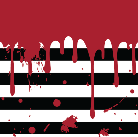Sanguine Stripes Blood Spatter Knee High Socks - Angel's House of Design Co.
