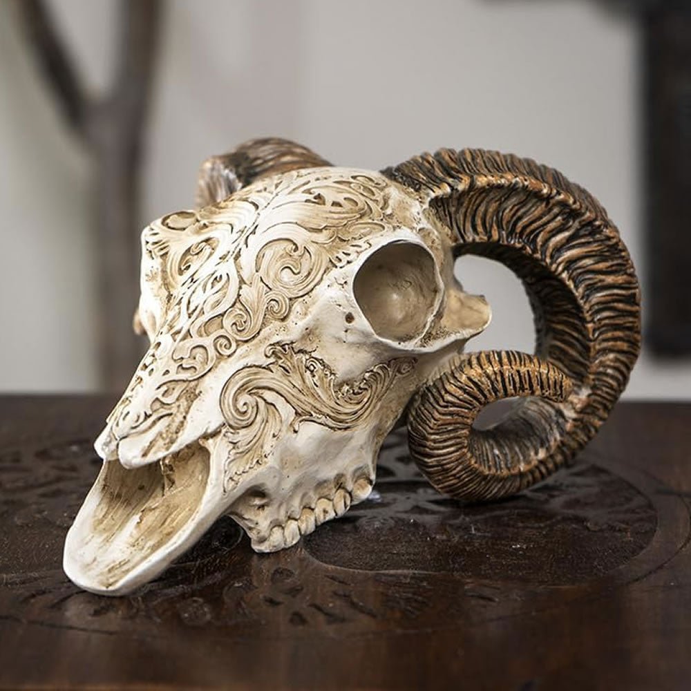 Scrimshaw Ram Skull - Angel's House of Design Co.