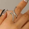 Serpent Ring Alloy Electroplated in Silver - Angel's House of Design Co.