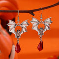 Silver Bat Drop Earrings - Angel's House of Design Co.