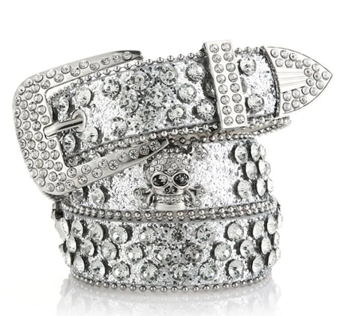 Silver Skull Belt - Angel's House of Design Co.