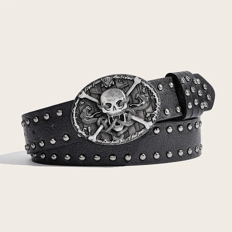 Skull and Crossbones with Snakes Unisex Belt - Angel's House of Design Co.