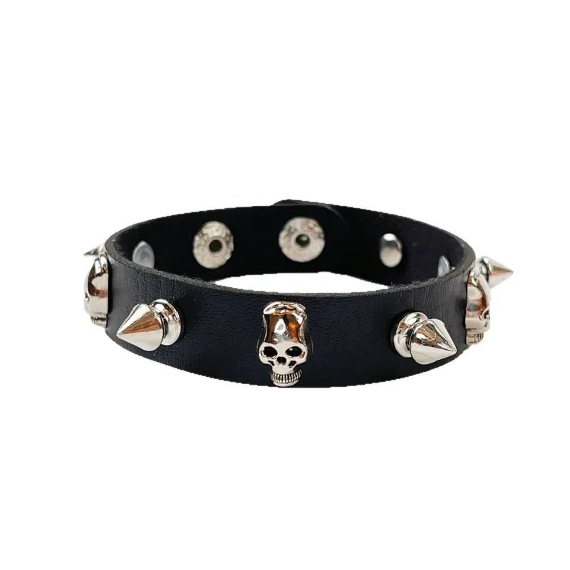 Skull and Spike Cuff Bracelet - Angel's House of Design Co.