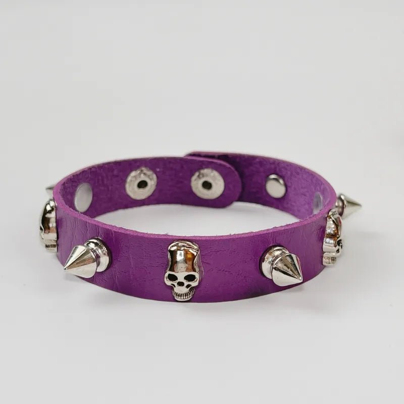 Skull and Spike Cuff Bracelet - Angel's House of Design Co.