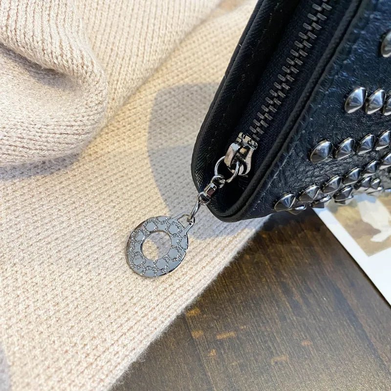 Skull Clutch/Wallet with Studs and Rhinestones - Angel's House of Design Co.