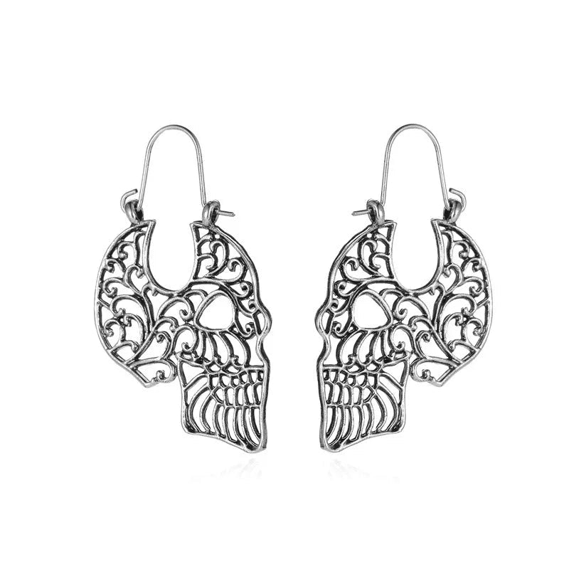 Skull Hoop Earrings - Angel's House of Design Co.
