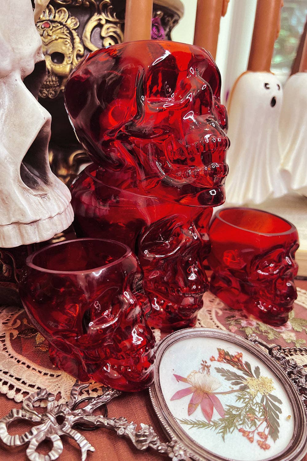 Skull Shot Glass [BLOOD RED] - Angel's House of Design Co.