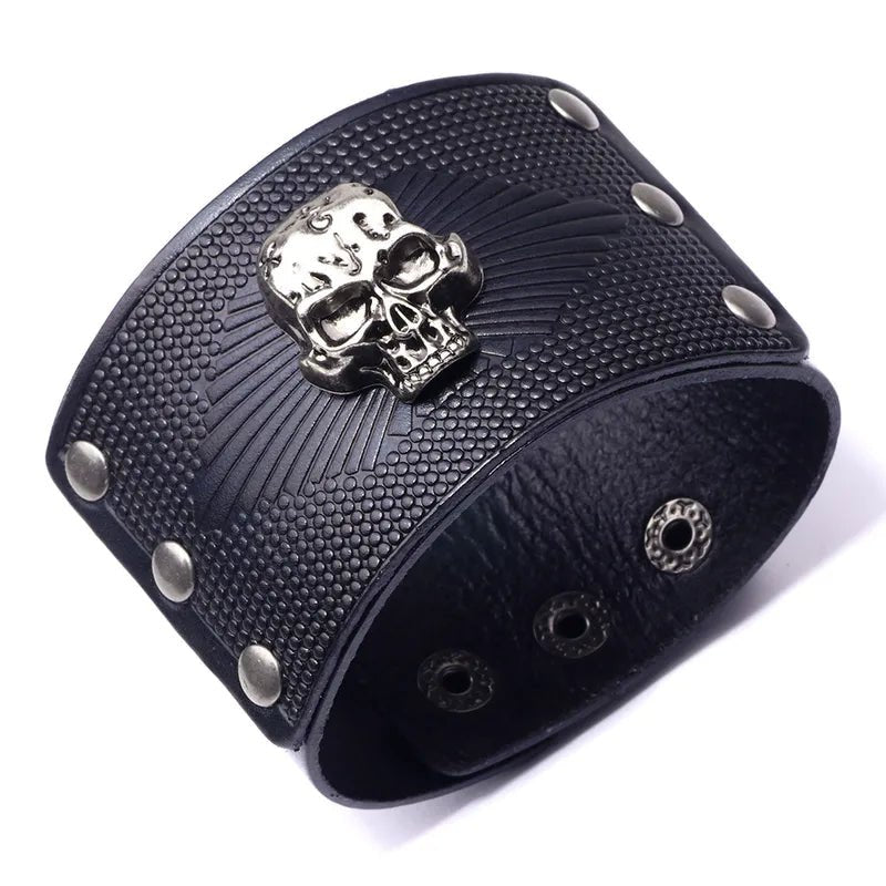 Skull Thick Cuff Bracelet - Angel's House of Design Co.