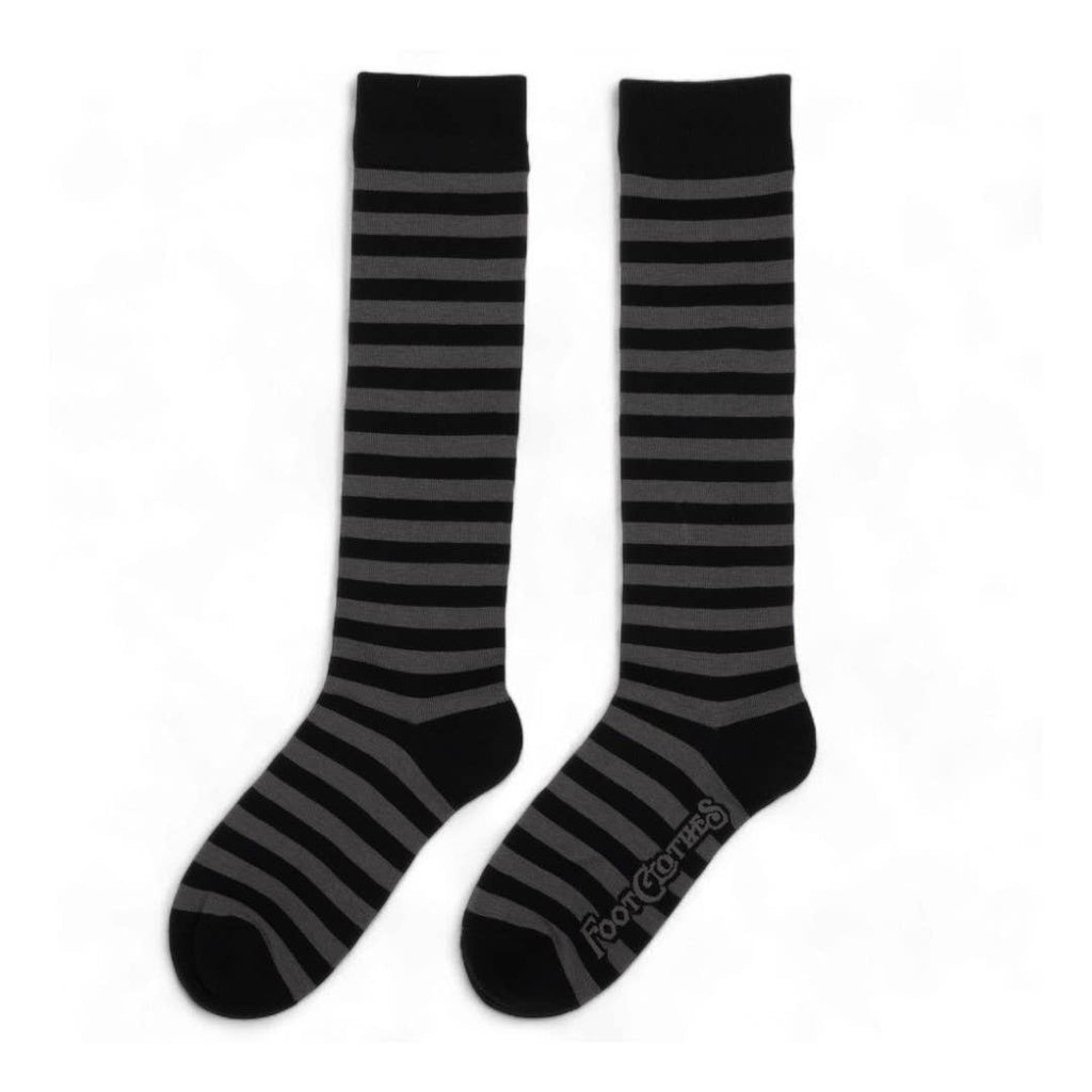 Smoke and Black Stripes Knee High Socks - Angel's House of Design Co.