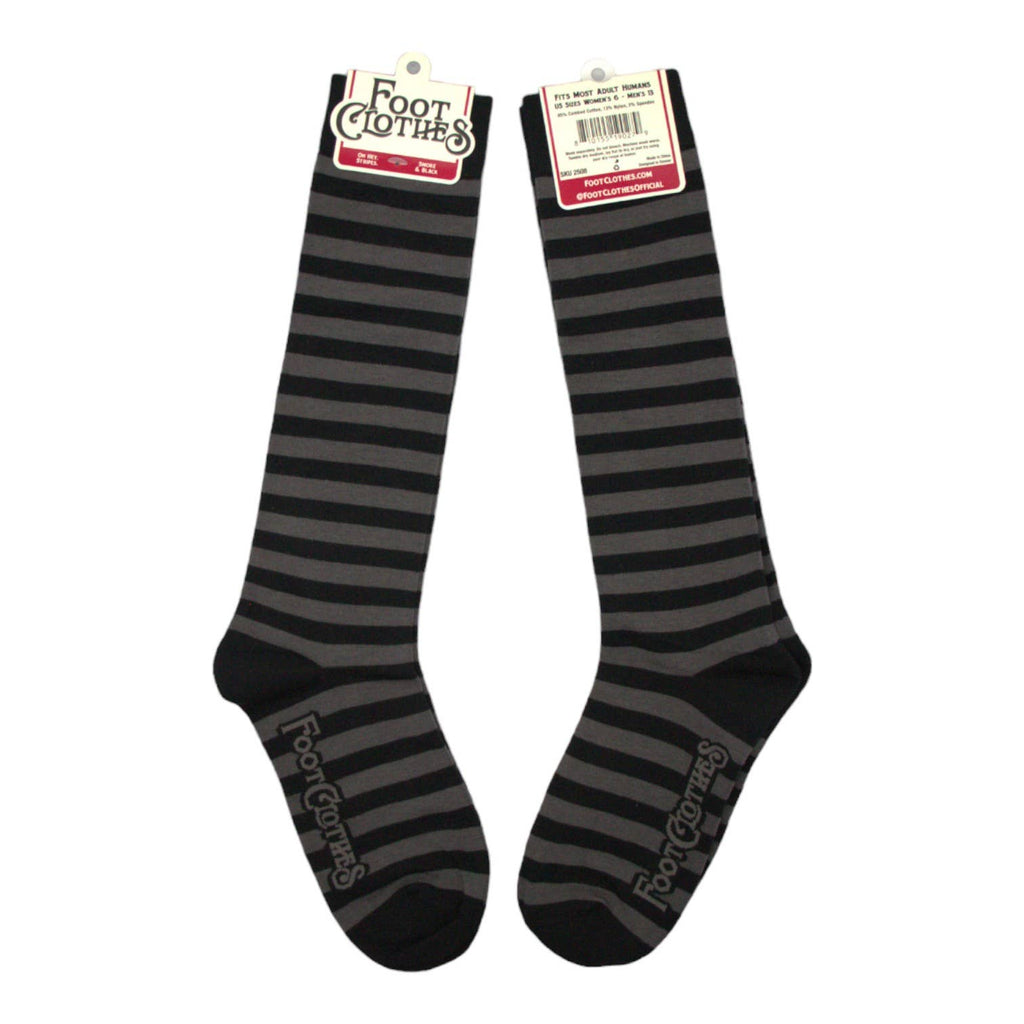 Smoke and Black Stripes Knee High Socks - Angel's House of Design Co.
