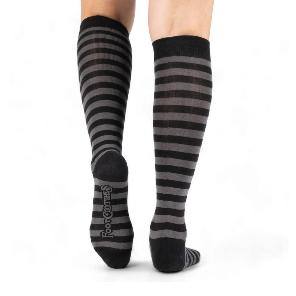 Smoke and Black Stripes Knee High Socks - Angel's House of Design Co.