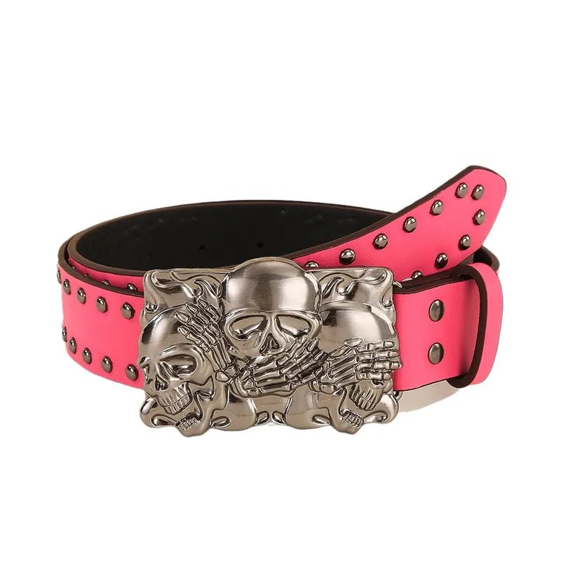 Speak No Evil Pink Belt with Large Belt Buckle - Angel's House of Design Co.