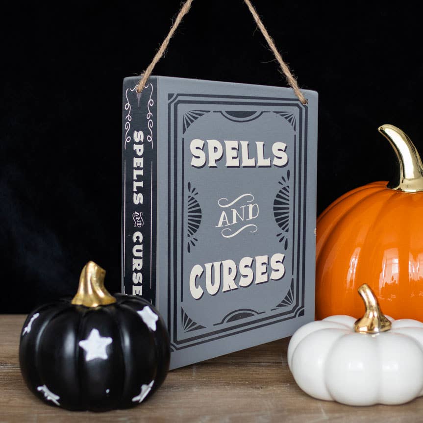 Spells and Curses Hanging Halloween Sign - Angel's House of Design Co.