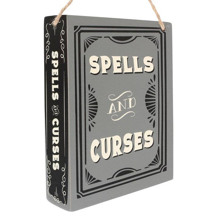 Spells and Curses Hanging Halloween Sign - Angel's House of Design Co.