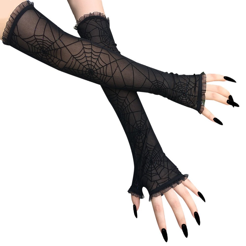 Spiderweb Fingerless Gloves - Angel's House of Design Co.