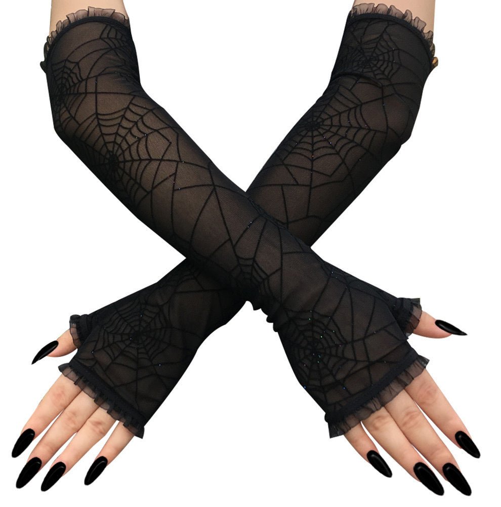 Spiderweb Fingerless Gloves - Angel's House of Design Co.