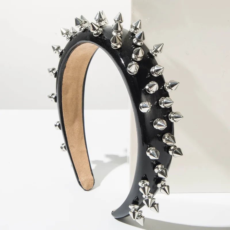 Spiked Punk Vegan Leather Headband - Angel's House of Design Co.